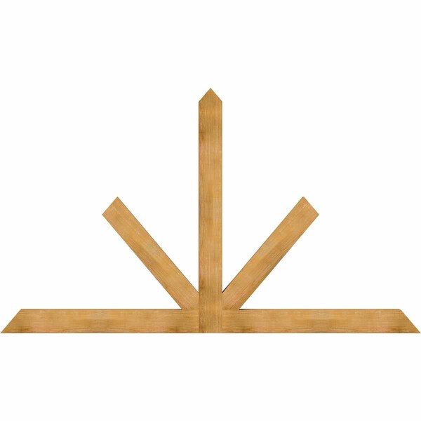 Ekena Millwork Saratoga Rough Sawn Timber Gable Bracket, Western Red Cedar, 108"W x 63"H x 4"D x 6"F, 14/12 Pitch GBW108X63X0406SAR00RWR - main